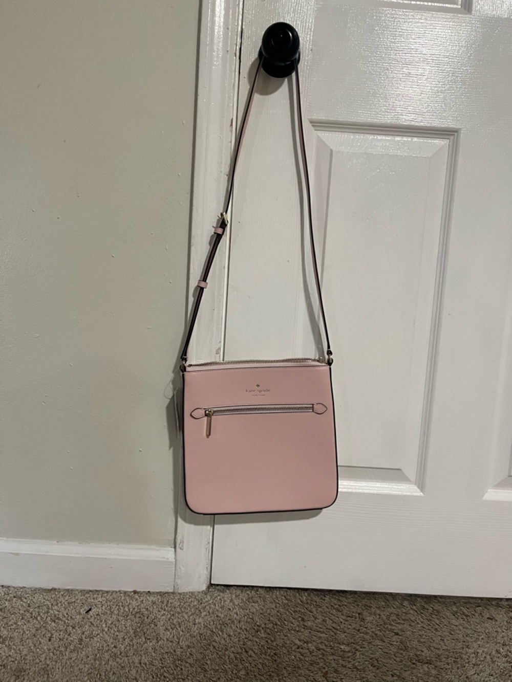 kate spade Blush Pink Leather Crossbody with Front Zip